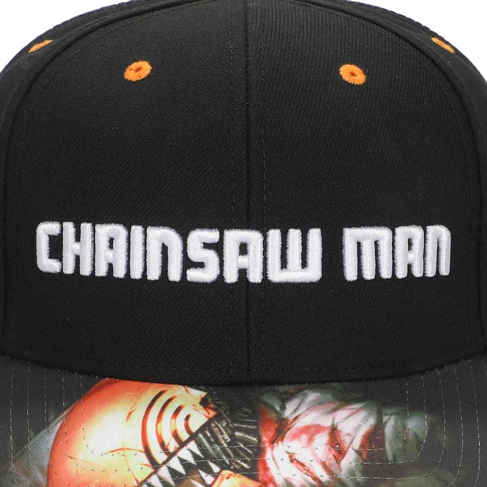 Chainsaw Man | Raised Logo Embroidered Curved Bill Snapback
