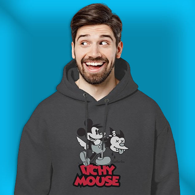 CBC x Toygami | Itchy Mouse Unisex Hoodie in Charcoal