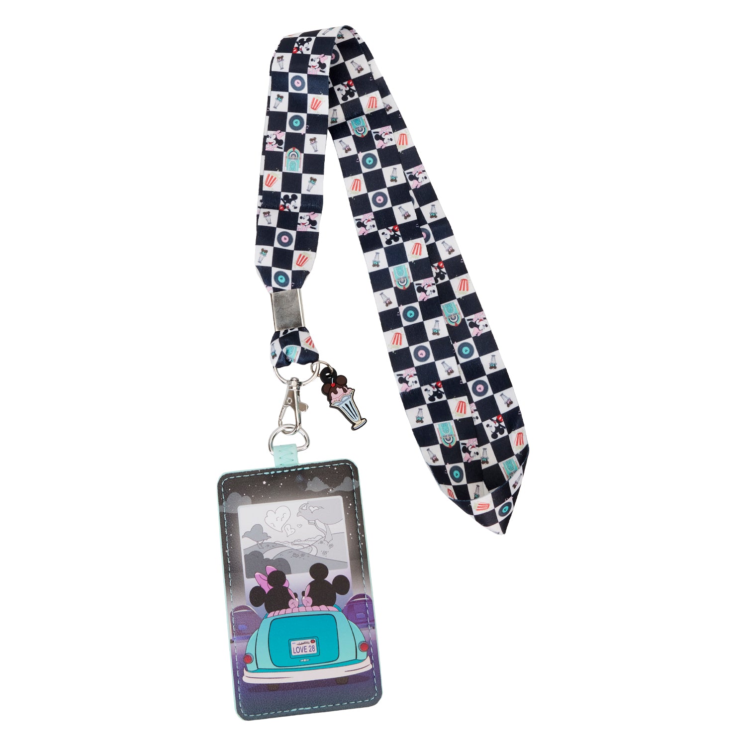 Loungefly Disney Mickey & Minnie Christmas Cocoa Lanyard, Cardholder &  Charm NWT