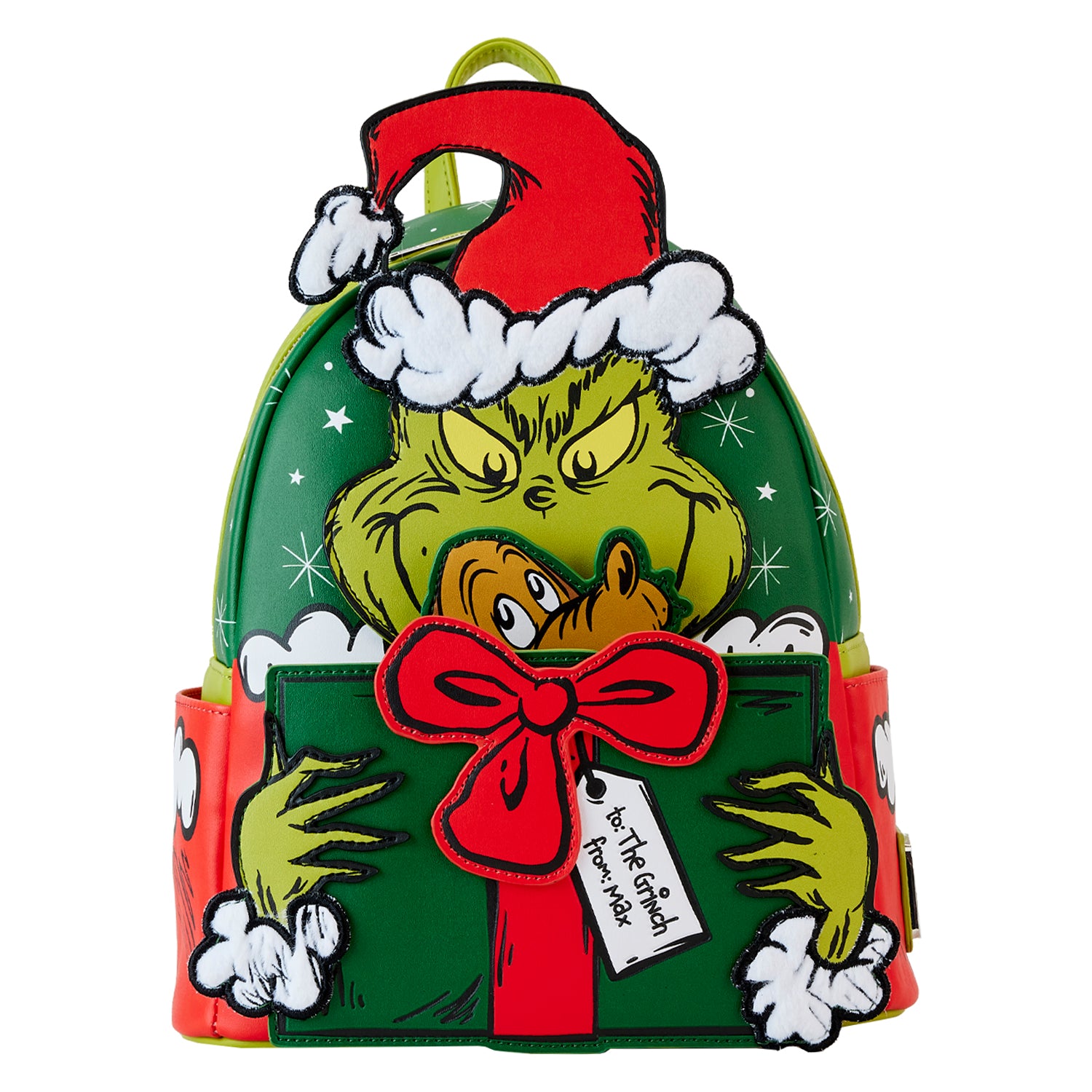 Loungefly Dr. Seuss How the Grinch Stole Christmas Grinch & Max Figural  Mini Backpack