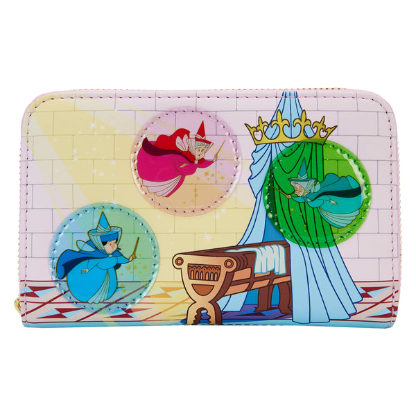 Disney  Sleeping Beauty Stained Glass Castle Zip Around Wallet