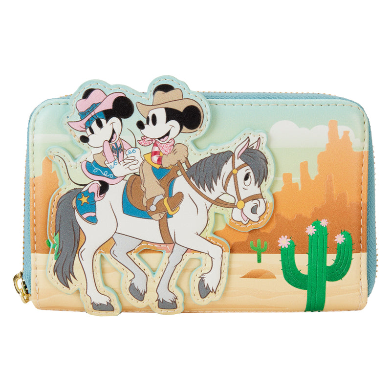 Disney | Western Mickey and Minnie Mouse Zip Around Wallet