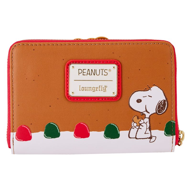 Peanuts | Snoopy Gingerbread Wreath Zip Around Wallet