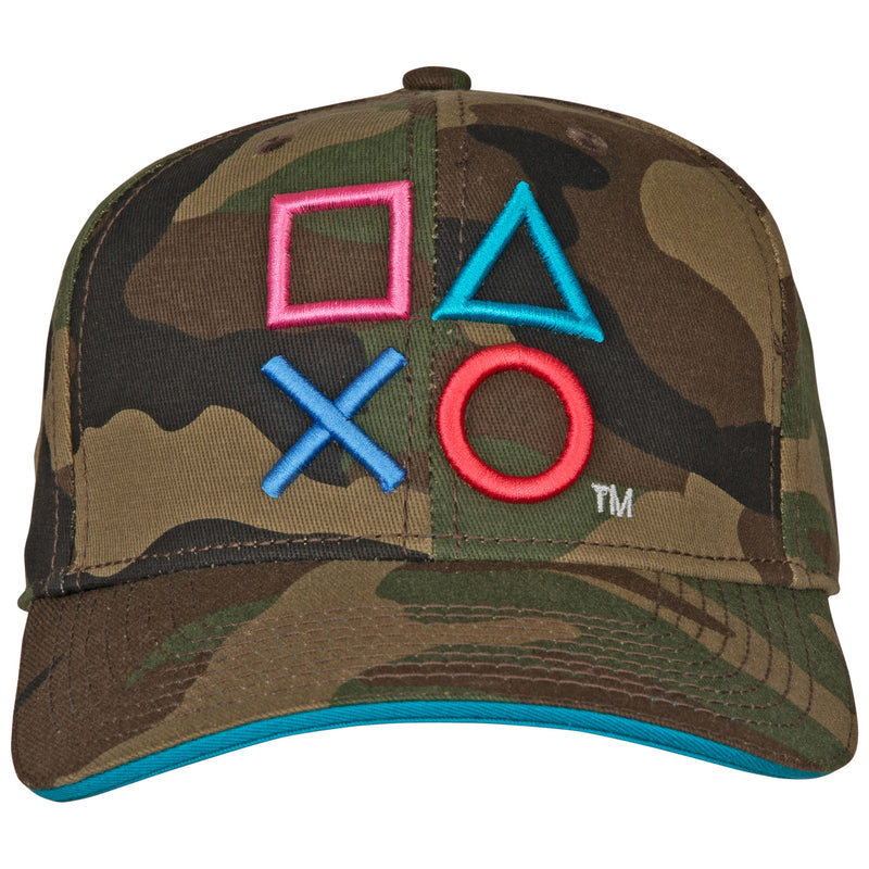 Sony | Playstation Embroidered Camo Pre-Curved Snapback