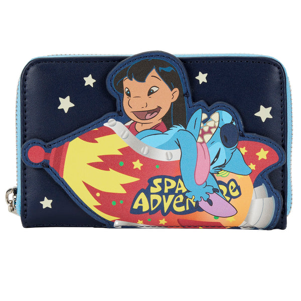 Disney | Lilo and Stitch Glow-In-The-Dark Space Adventure Zip Around Wallet