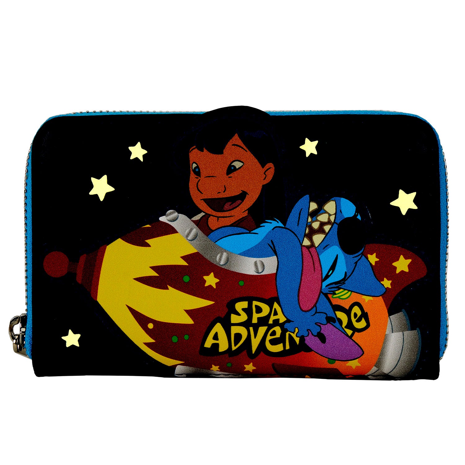 Disney | Lilo and Stitch Glow-In-The-Dark Space Adventure Zip Around Wallet