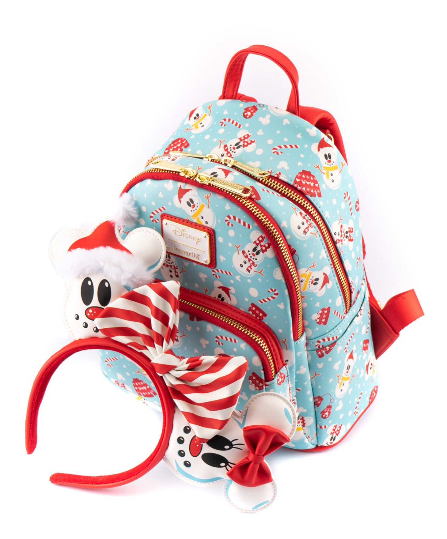 Disney | Mickey Minnie Snowman All Over Print Mini Backpack and Headband Set