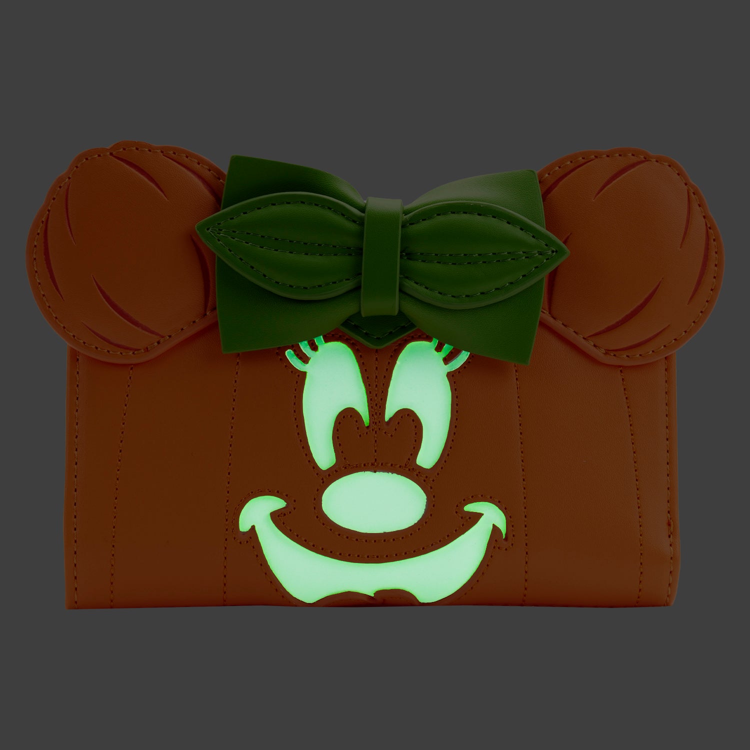 Disney | Minnie Mouse Pumpkin Glow Face Button Flap Wallet