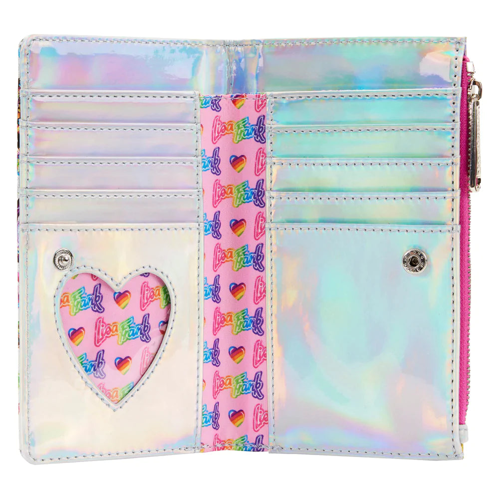 Lisa Frank | Iridescent All Over Print Button Snap Wallet