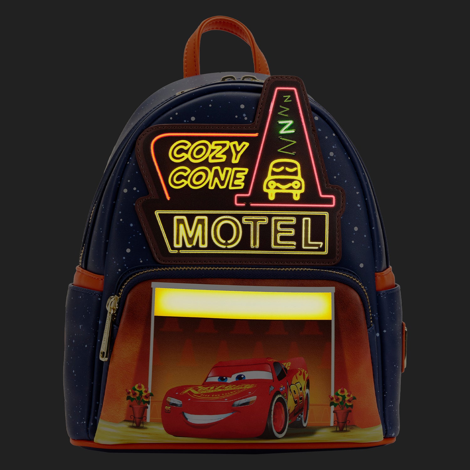 Pixar Cars Cozy Cone Motel Glow In The Dark Mini Backpack