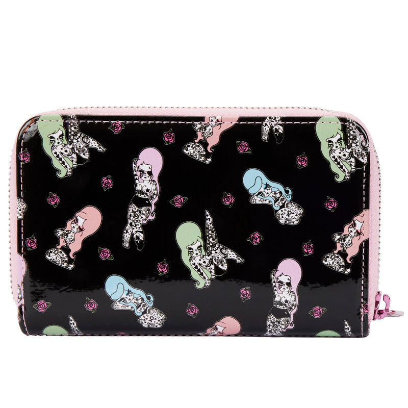 Valfre | Tattoo Pin-up All Over Print Zip Around Wallet